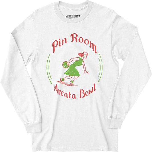 Arcata Bowl Pin Room - Arcata, CA - Vintage Bowling Alley - Long Sleeve T-Shirt