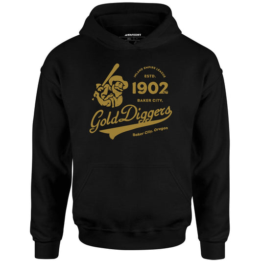 Baker City Gold Diggers - Oregon - Vintage Defunct Baseball Teams - Unisex Hoodie
