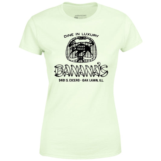 Banana's Steak House v2 - Oak Lawn, IL - Vintage Restaurant - Women's T-Shirt