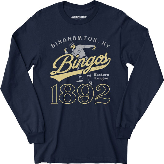 Binghamton Bingos - New York - Vintage Defunct Baseball Teams - Long Sleeve T-Shirt
