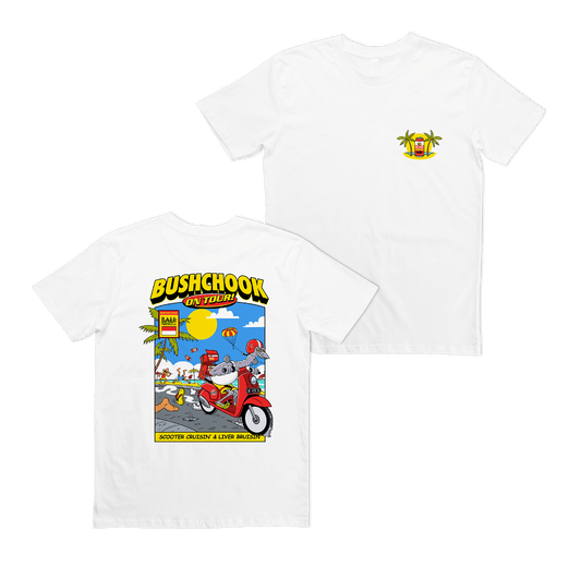 Chooks On Tour: Bali Tee White