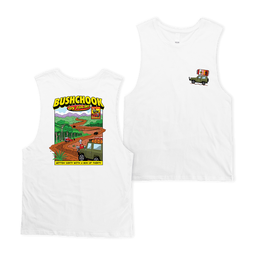 Chooks On Tour: Mundaring Muscle Tee White