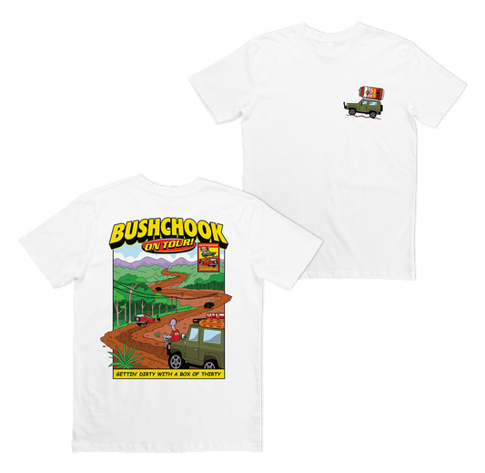 Chooks On Tour: Mundaring Tee White