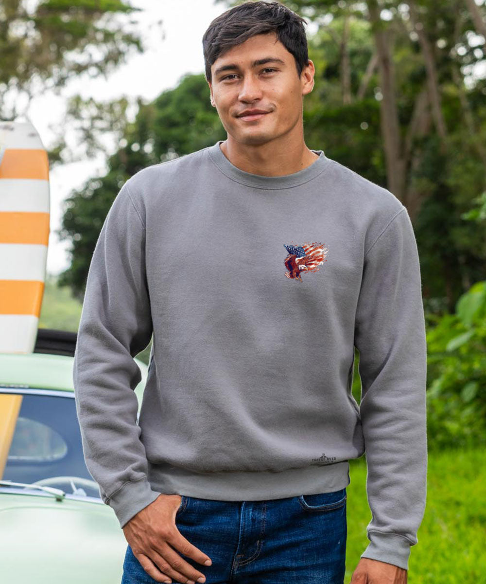 Freedom Eagle Flight - Crater DyedÂ® Long Sleeve Sweatshirt