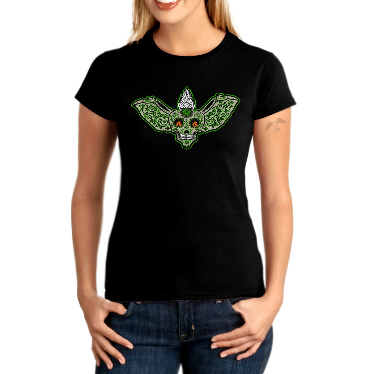 Gremlins T-Shirt Stripe Sugar Skull Calavera inspired by the 1984 classic movie