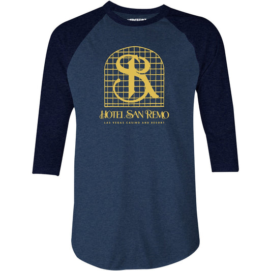 Hotel San Remo - Vintage Las Vegas - 3/4 Sleeve Raglan T-Shirt