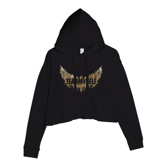 Tearmyself -  Gold Wings Crop Hoodie