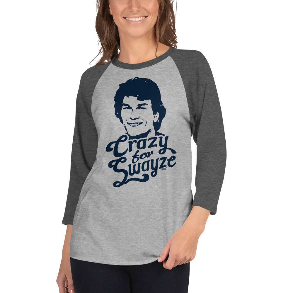 Unisex Crazy For Swayze 3/4 Sleeve Baseball T-Shirt | Supports World Health