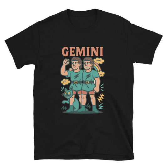 Gemini Zodiac Sign (Vintage Comic Style) T-Shirt