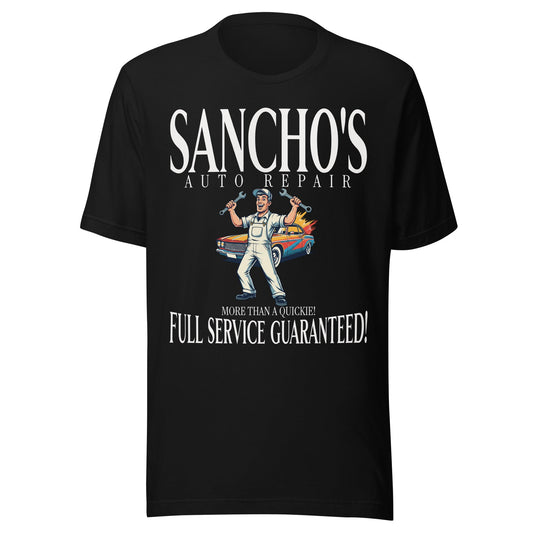 SanchoÃ¢â‚¬â„¢s Auto Repair T-Shirt - Funny Vintage Latino Mechanic Tee