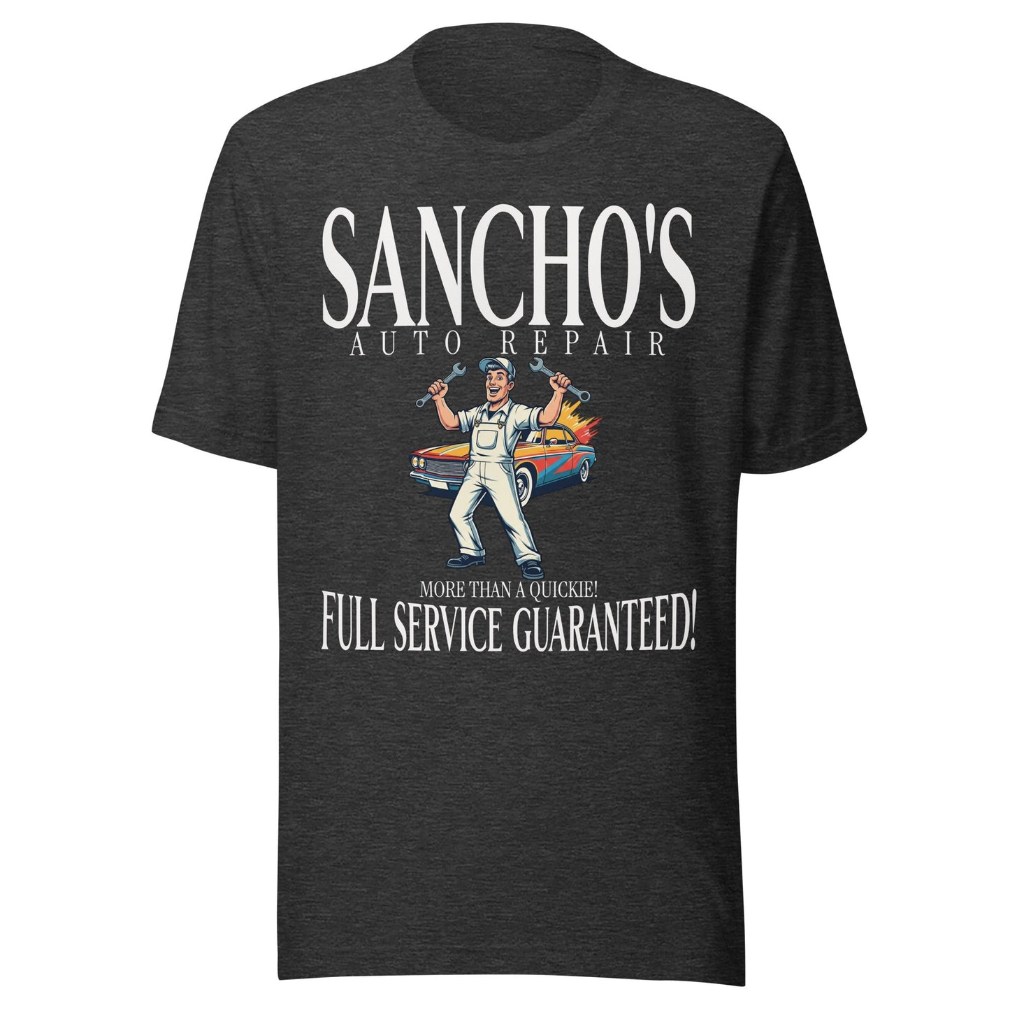 SanchoÃ¢â‚¬â„¢s Auto Repair T-Shirt - Funny Vintage Latino Mechanic Tee