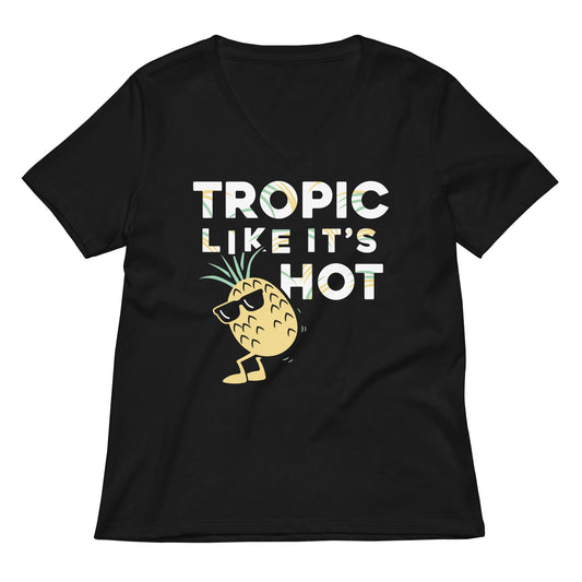Tropic Like It's Hot Women's V-Neck Tee