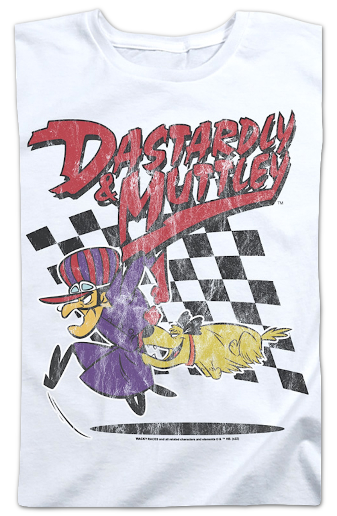 Womens Vintage White Dastardly & Muttley Wacky Races Shirt